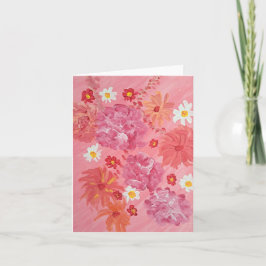Tarjeta de nota floral Rosa de la puesta del sol