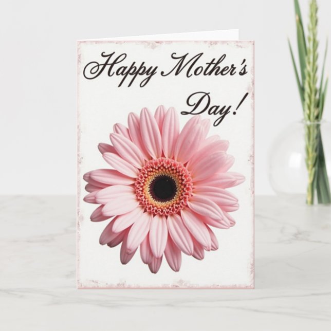 Tarjeta de nota floral rosa mate (Anverso)