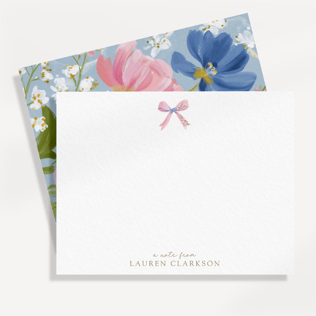 Tarjeta de nota floral rosa pintada (Subido por el creador)