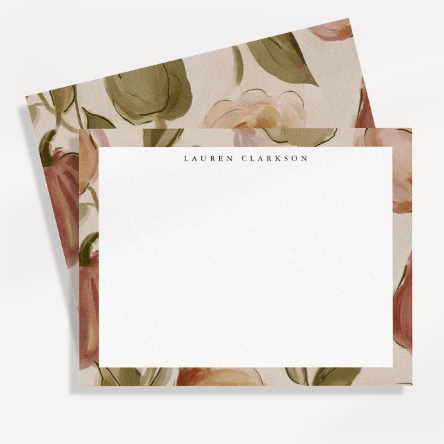 Tarjeta de nota floral rosa y salvia (Subido por el creador)