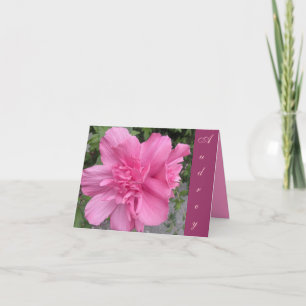 Tarjeta de nota floral rosada