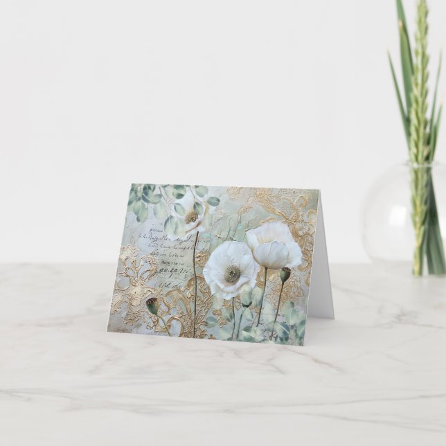 Tarjeta de nota floral simple elegante campestre (Anverso)