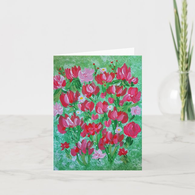 Tarjeta de nota floral Tulip Mania (Anverso)