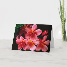 Tarjeta de nota floreada Rosa Caliente