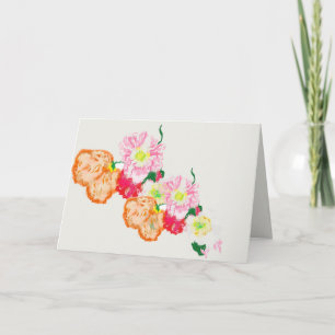 Tarjeta de nota : Flores de amapola