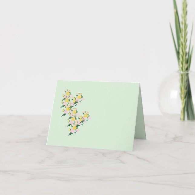 Tarjeta de nota : Flores de primavera (Anverso)