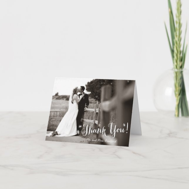 Tarjeta de nota fotográfica de agradecimiento aleg (Anverso)