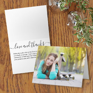 Tarjeta de nota fotográfica de graduación de presu