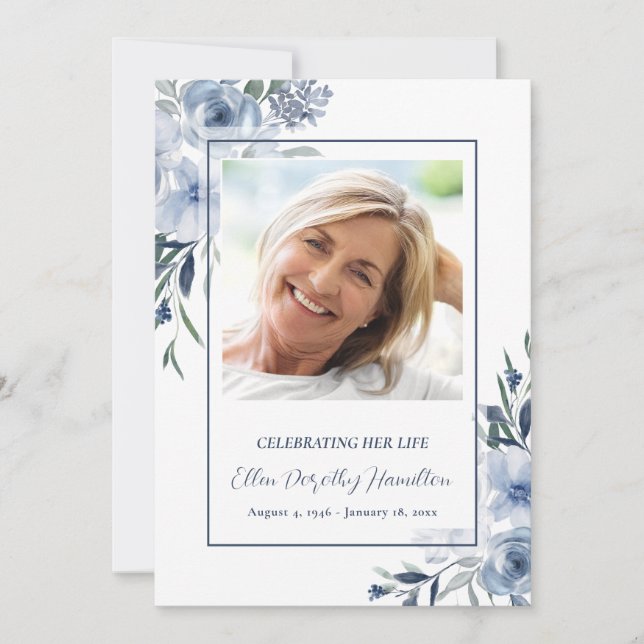 Tarjeta de nota fotográfica de Memorial Service (Anverso)