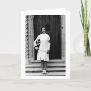 Tarjeta de nota fotográfica de vintage Helene Maye