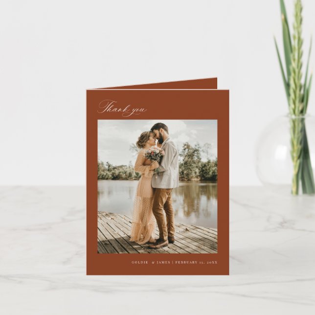 Tarjeta de nota fotográfica mínima de agradecimien (Anverso)