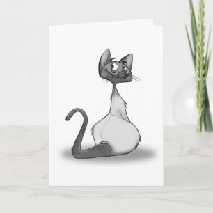 Tarjeta de nota fresca del gato