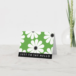 Tarjeta de nota Funky Daisies (Verde)