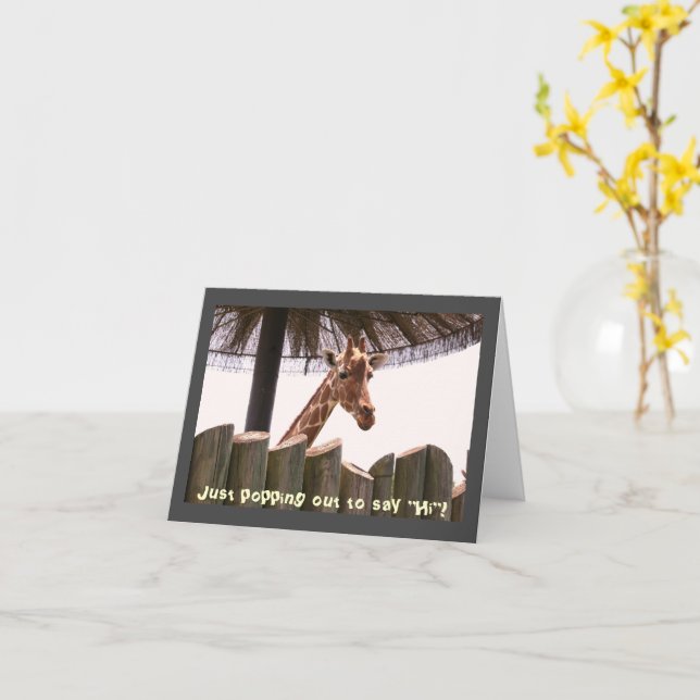 Tarjeta de nota Giraffe (flor amarilla)