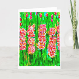 Tarjeta de nota Gladiolus en verano