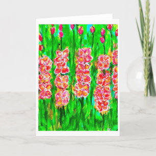 Tarjeta de nota Gladiolus en verano