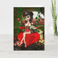 Tarjeta de nota gótica Lolita de amor de manzana d