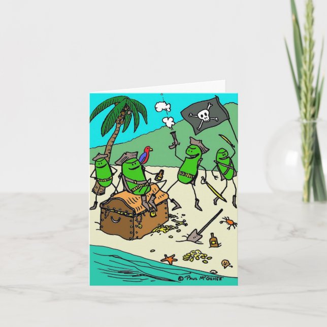 Tarjeta de nota Green Weenii "Pirate Fiesta" (Anverso)