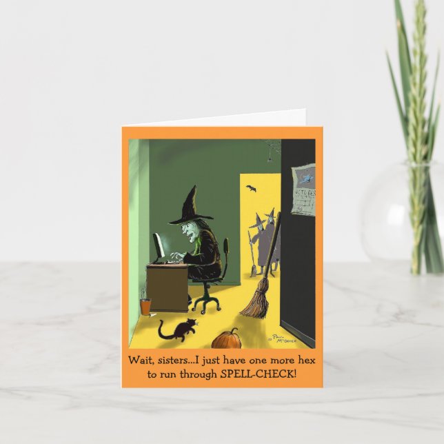 Tarjeta de nota Green Weenii "Spell Check" (Anverso)