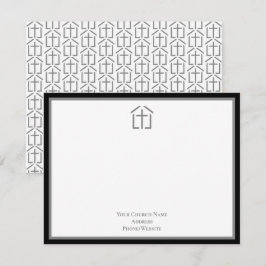 Tarjeta de nota gris con logotipo de cruz de su ig