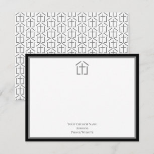 Tarjeta de nota gris con logotipo de cruz de su ig