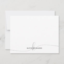 Tarjeta de nota gris Minimalista personalizada