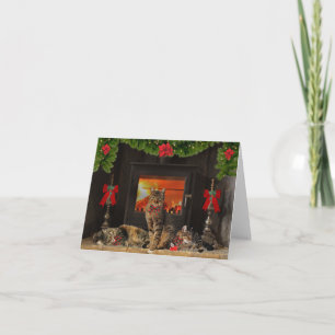 Tarjeta de nota "Happy Holiday Cats"