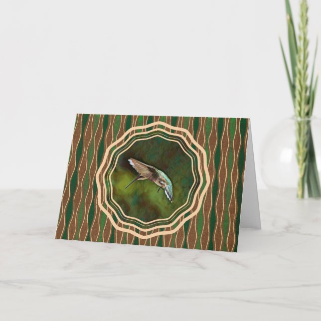 Tarjeta de nota Hummingbird in Flight Art (Anverso)