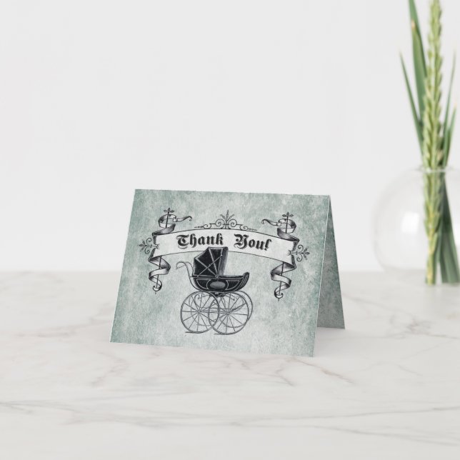 Tarjeta de nota II de Vintage Baby Shower (Anverso)