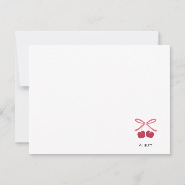 Tarjeta de nota | Ilustración linda de lazo de cer (Anverso)