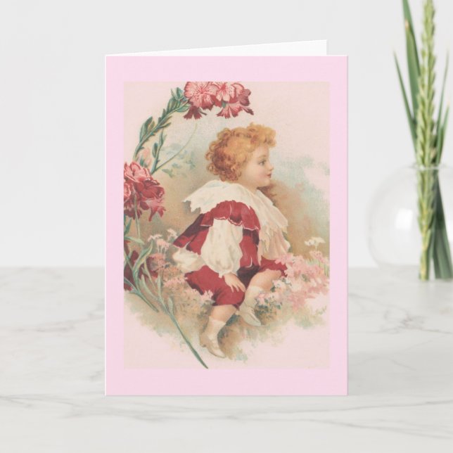 Tarjeta de nota infantil victoriana (Anverso)