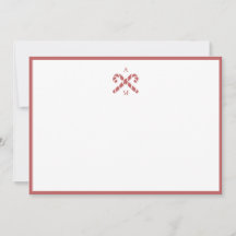 Tarjeta de nota inicial personalizada roja de bast