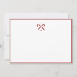 Tarjeta de nota inicial personalizada roja de bast