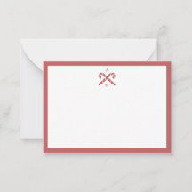 Tarjeta de nota inicial personalizada roja de bast