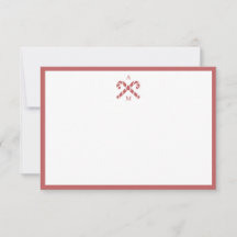 Tarjeta de nota inicial personalizada roja de bast