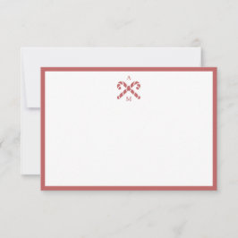 Tarjeta de nota inicial personalizada roja de bast