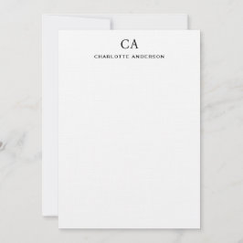 Tarjeta de nota inicial simple de monograma modern