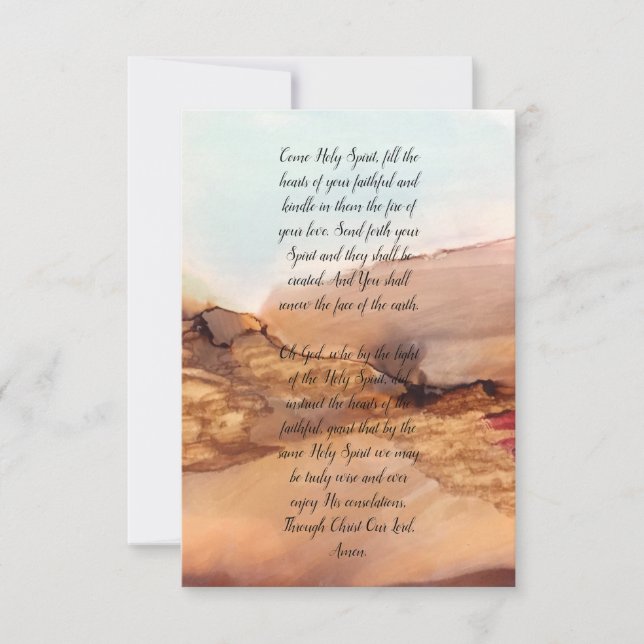 Tarjeta de nota Inspiradora de Come Holy Spirit (Anverso)