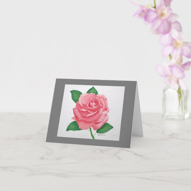 Tarjeta de nota Inspiradora de pasión rosa (Orquídea)