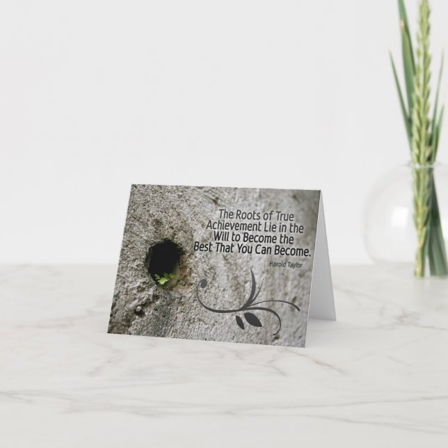 Tarjeta de nota Inspiradora de raíces del logro (Anverso)