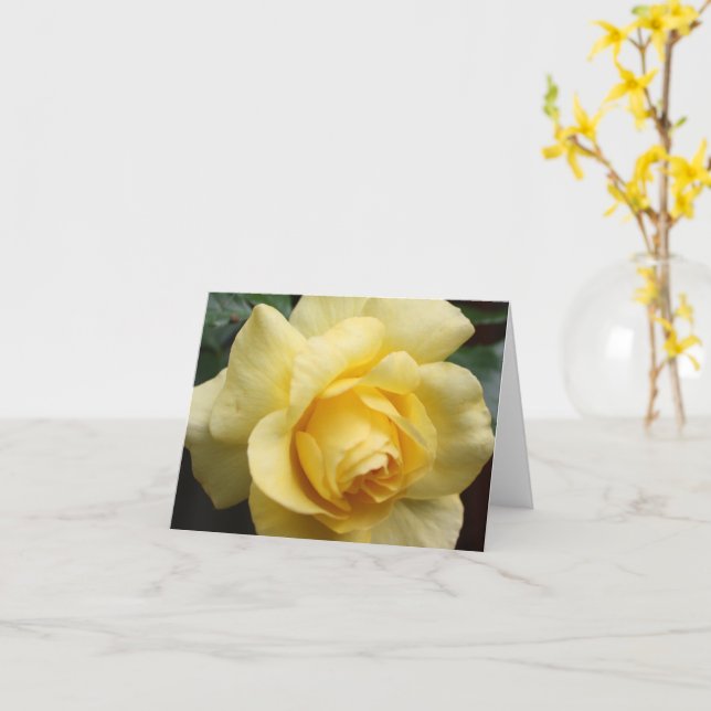 Tarjeta de nota Inspiradora de rosa amarilla (flor amarilla)