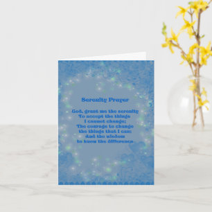 Tarjeta de nota Inspiradora de Serenity Prayer Blu