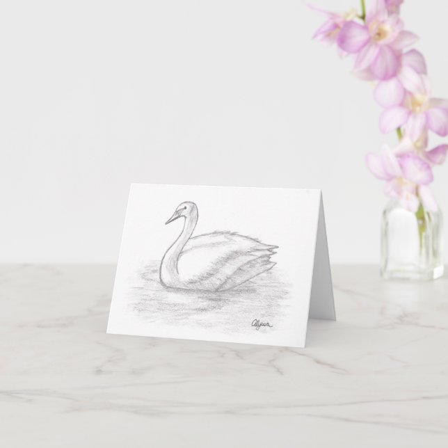 Tarjeta de nota Inspiradora de Swan (Orquídea)