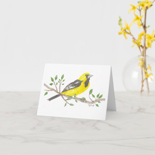Tarjeta de nota Inspiradora Oriole (flor amarilla)