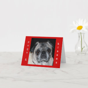 Tarjeta de nota inspiradora Pugs & Kisses