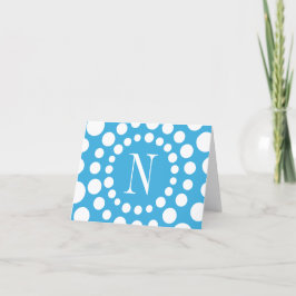Tarjeta de nota interior en blanco azul claro mono