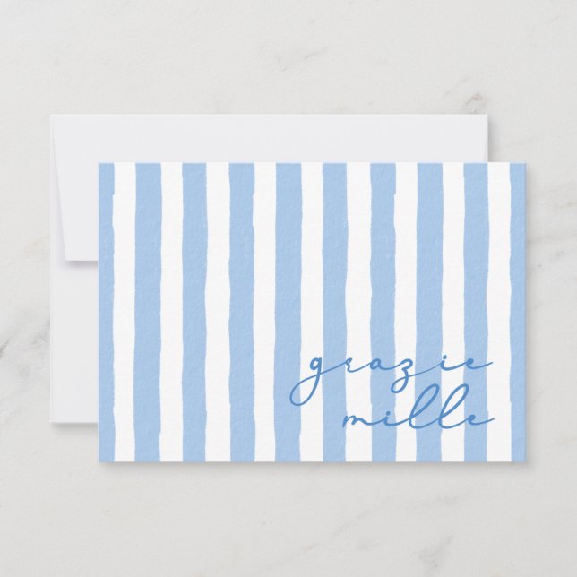 Tarjeta de Nota Italiana Gracias Grazie Mille (Anverso)