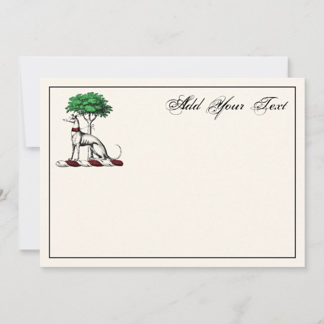 Tarjeta De Nota Iv De Escudo Heráldico De Árbol De (Anverso)