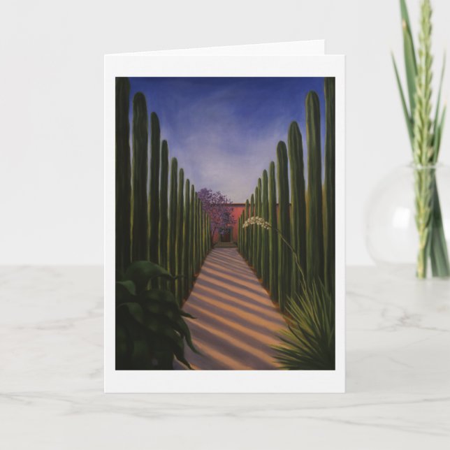 Tarjeta de nota:  "Jardín de la misión " (Anverso)