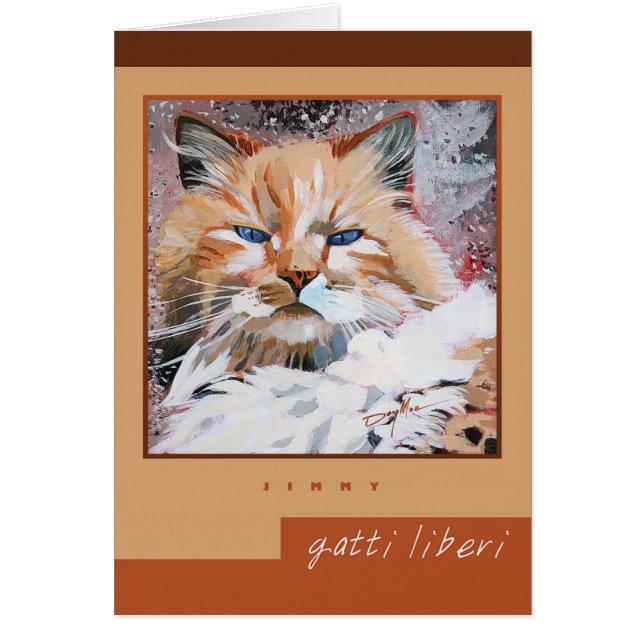 Tarjeta de nota "Jimmy" - Colección Gatti Liberi (Frente)